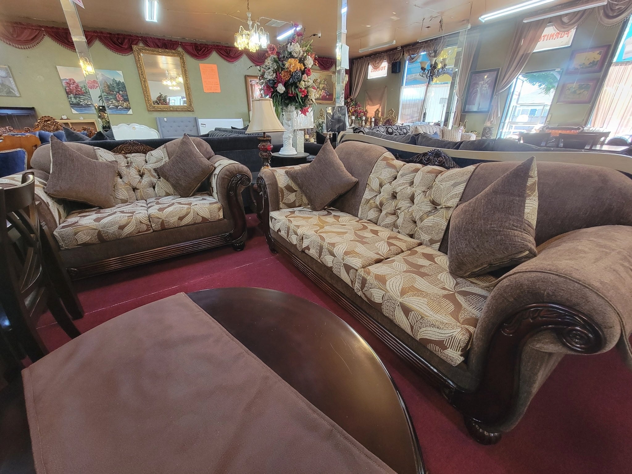 Sofa & Loveseat Set with Sofa Bed