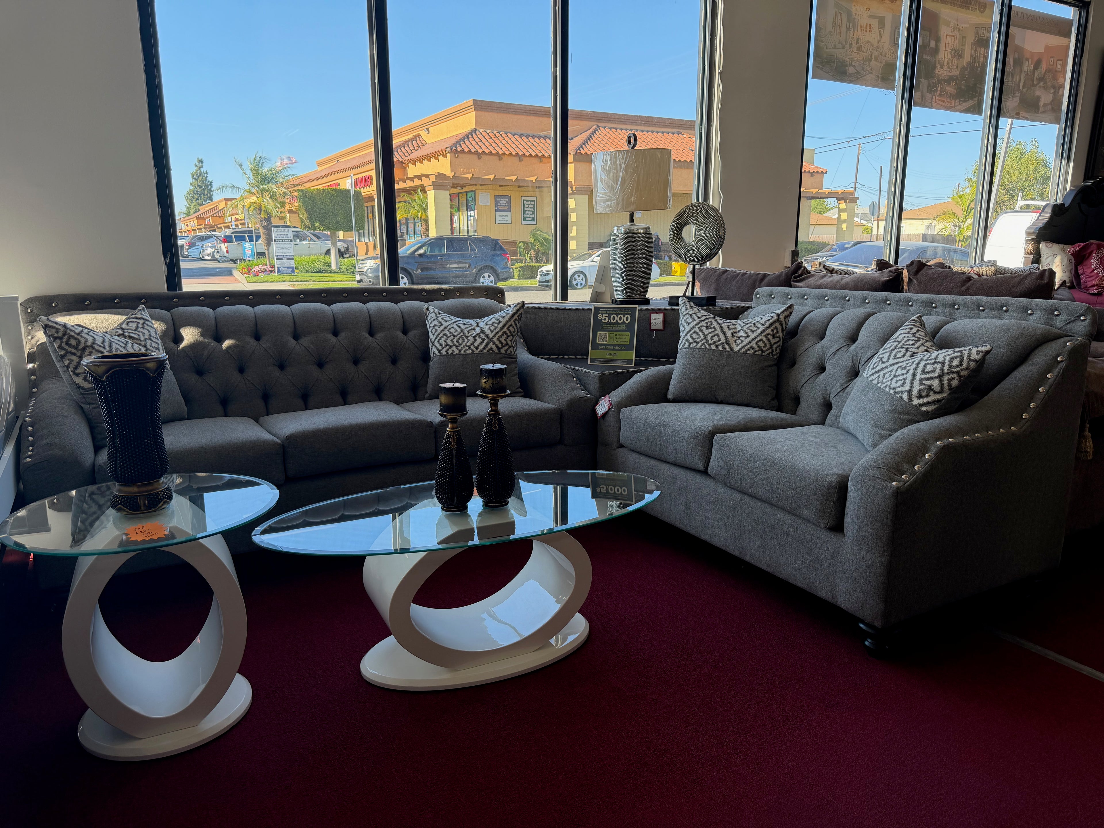 Grey Sofa & Loveseat Set