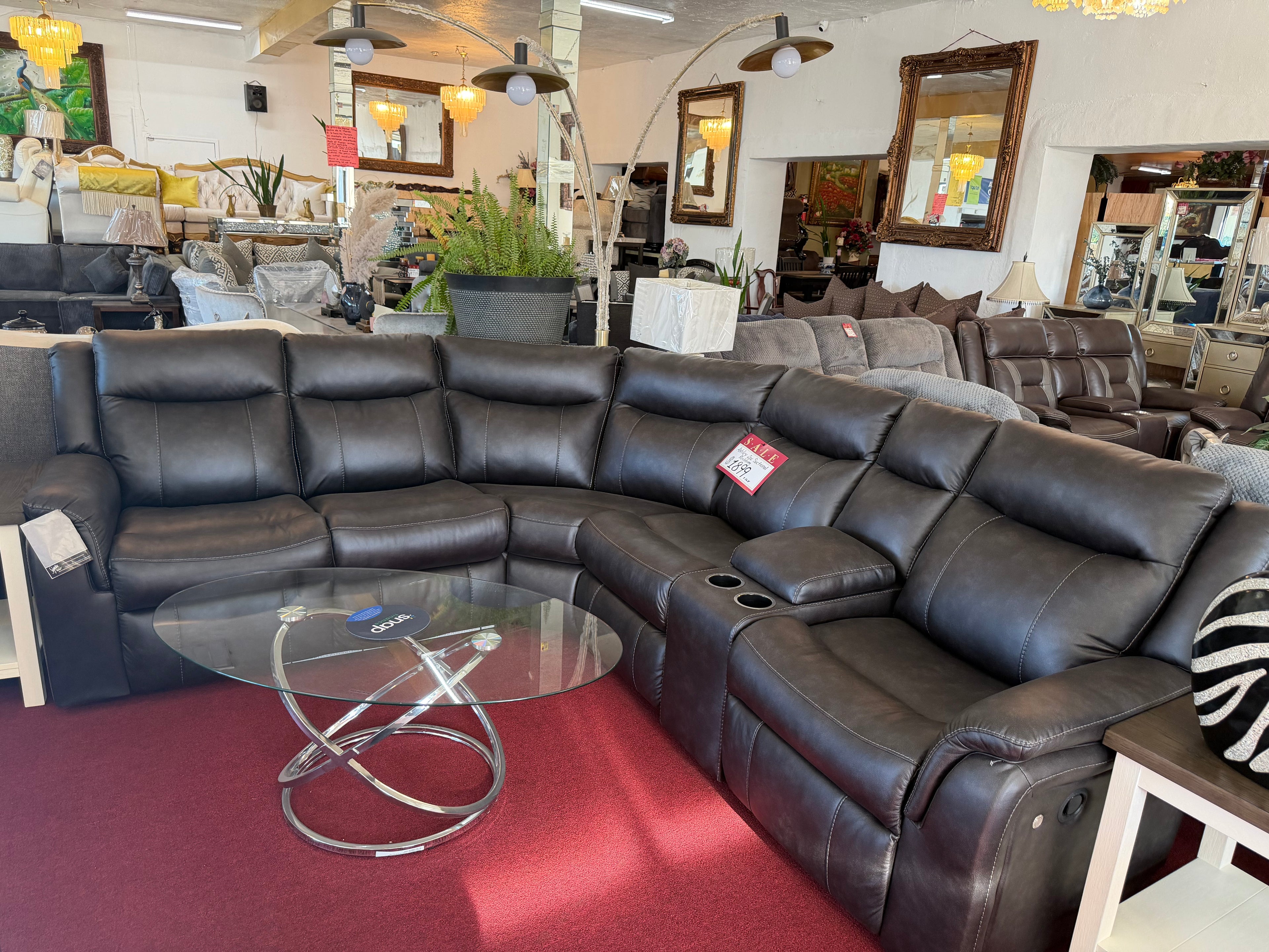 Ashley Faux Leather 2pc Recliner Sectional