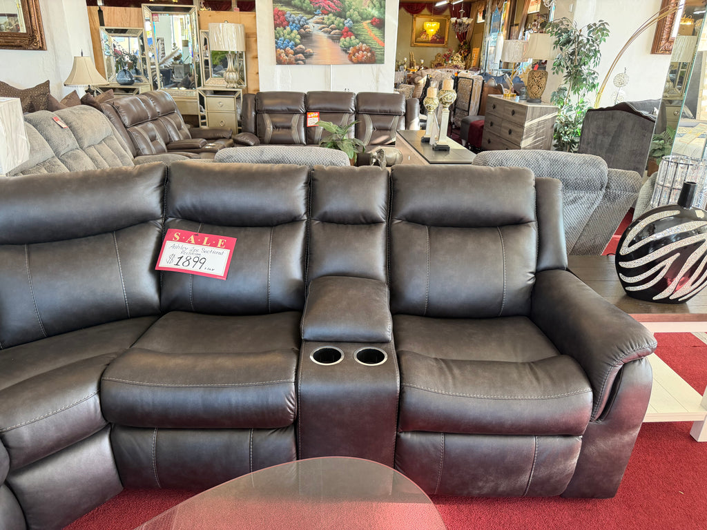 Ashley Faux Leather 2pc Recliner Sectional