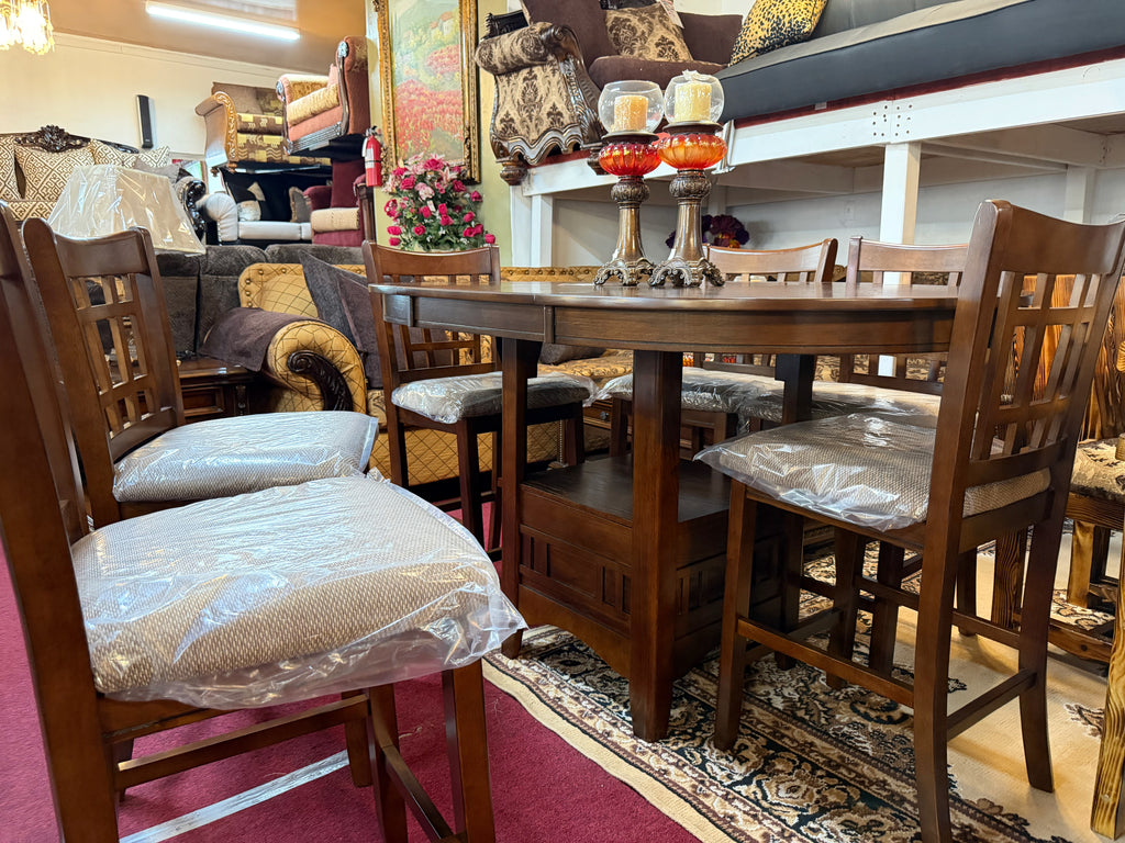 Oval Dining Set 5-piece with Under Table Shelf