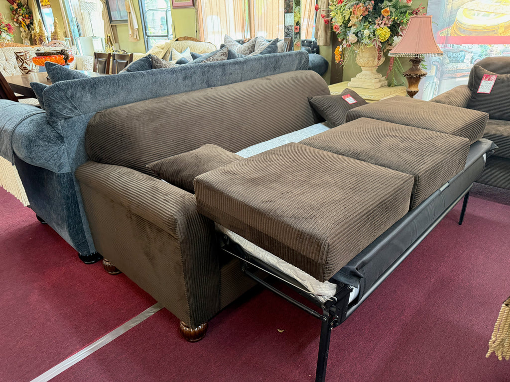 Brown Sofa Bed with Matching Loveseat Set