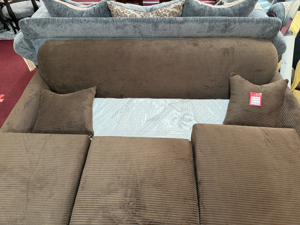 Brown Sofa Bed with Matching Loveseat Set