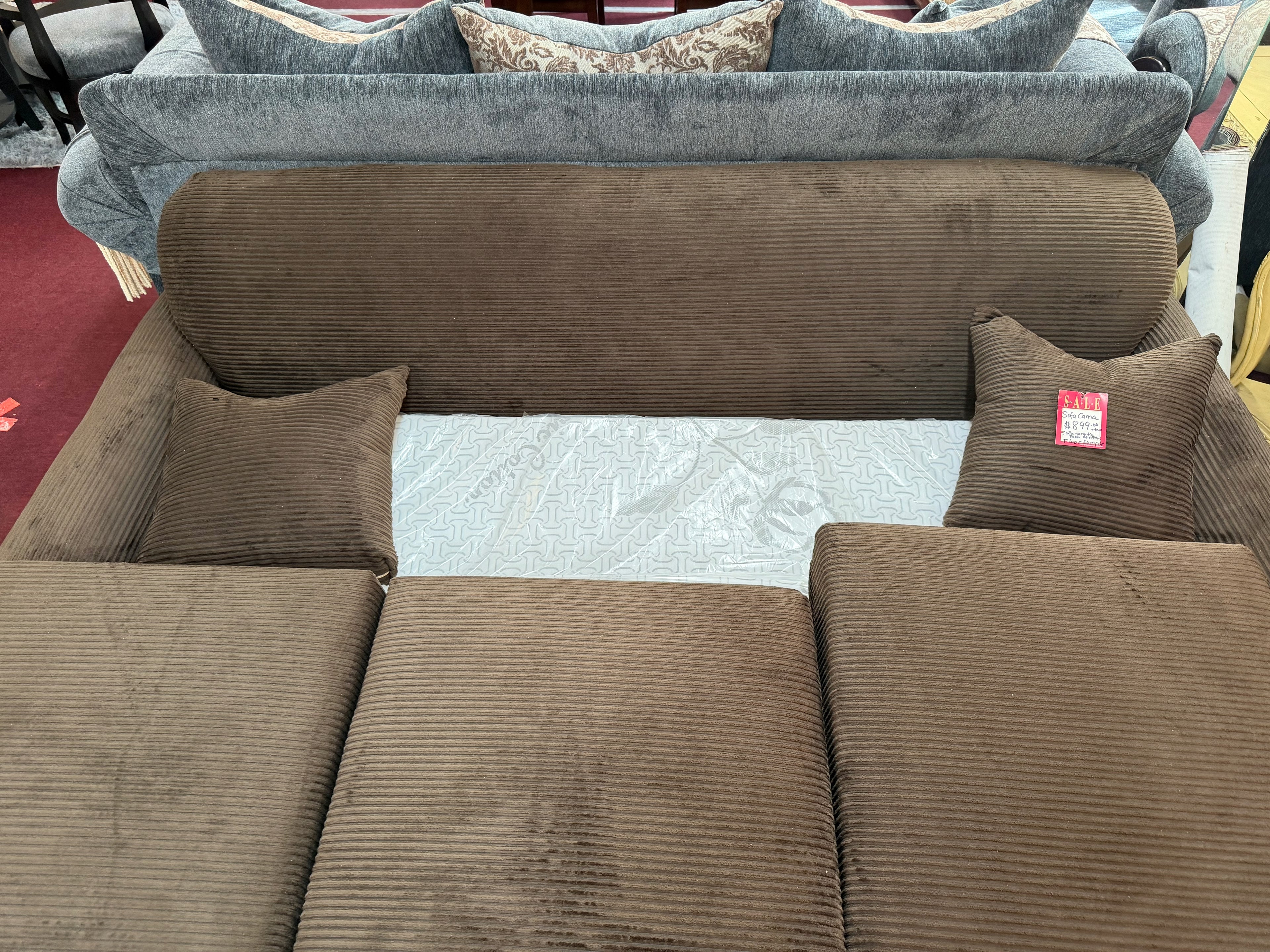 Brown Sofa Bed with Matching Loveseat Set