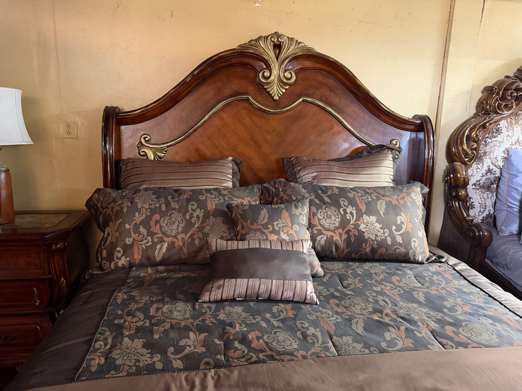 Complete Dark Wood Bedroom Set