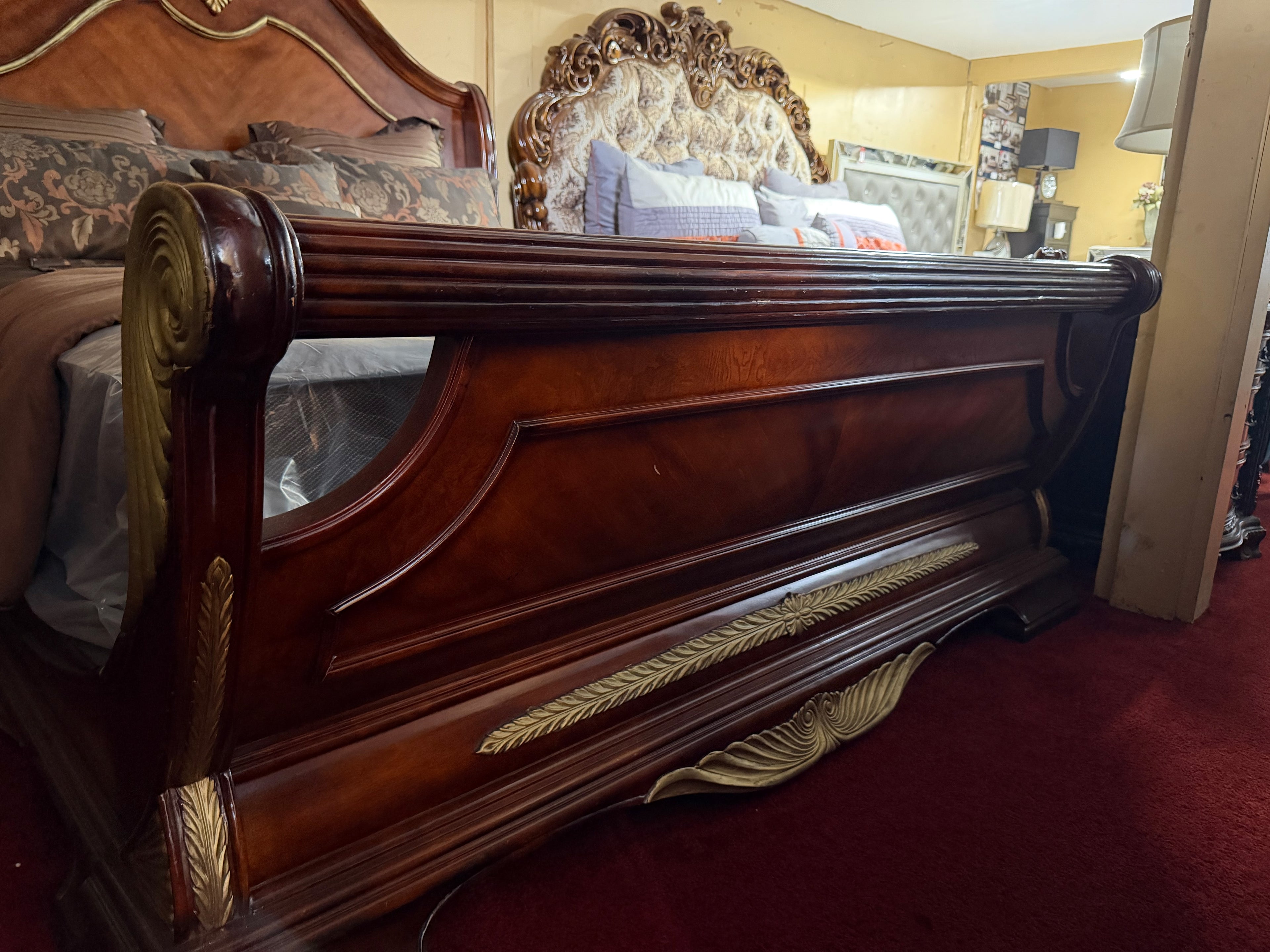 Complete Dark Wood Bedroom Set