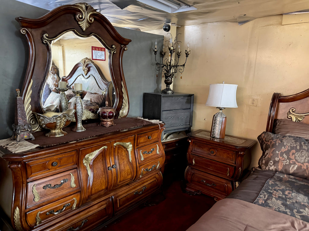 Complete Dark Wood Bedroom Set