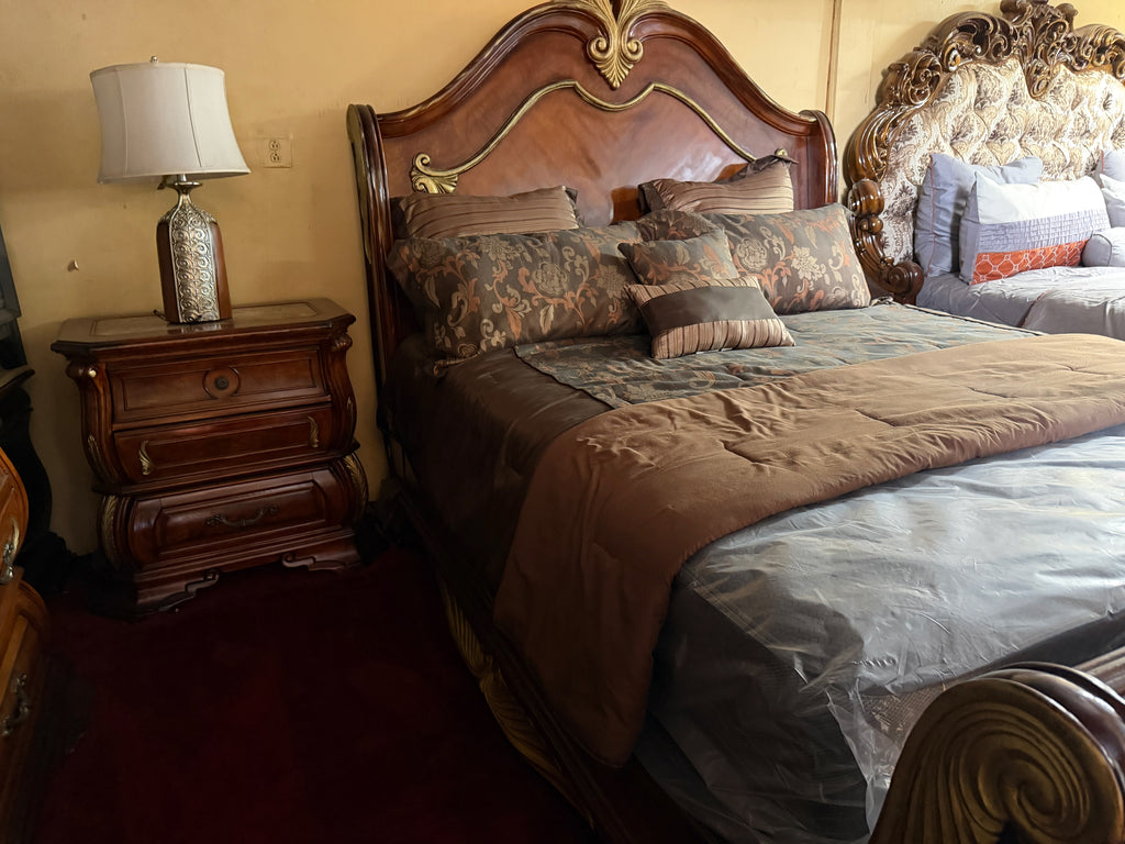 Complete Dark Wood Bedroom Set