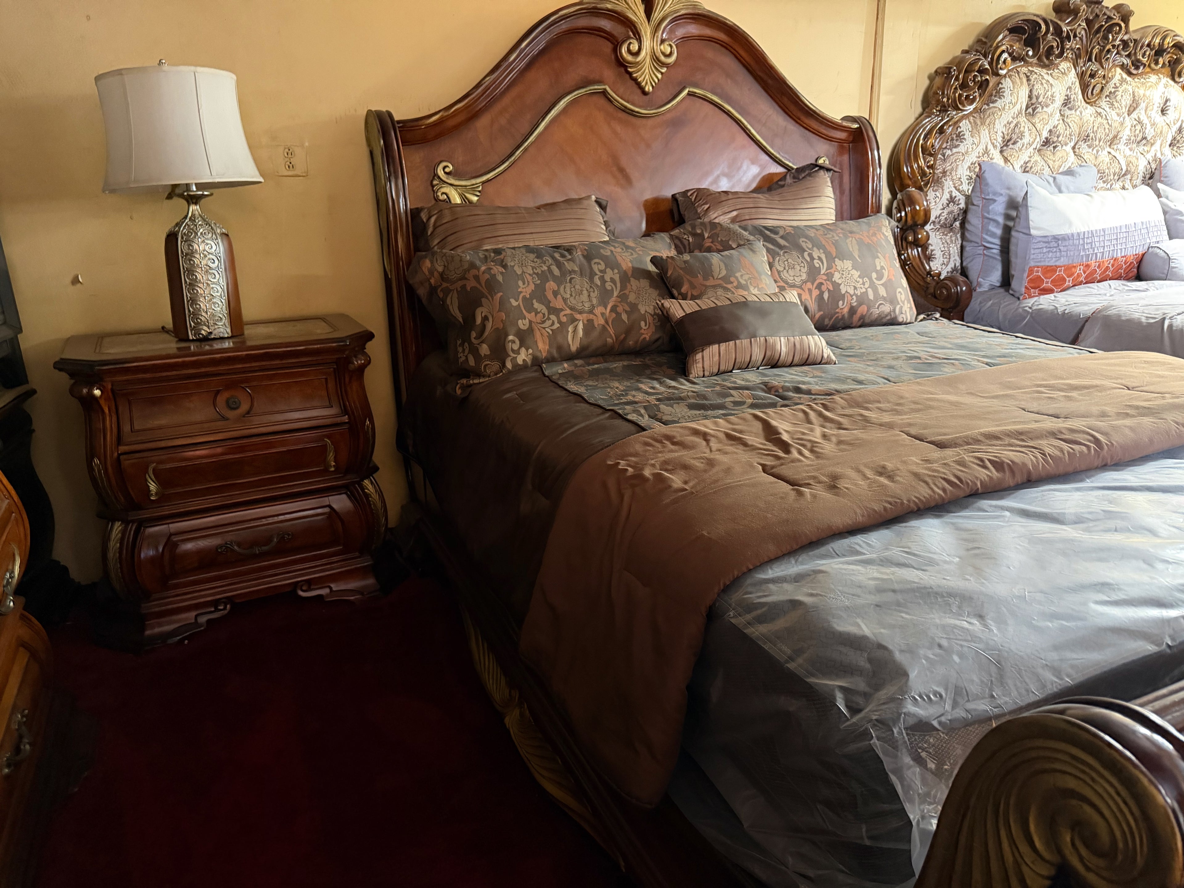 Complete Dark Wood Bedroom Set