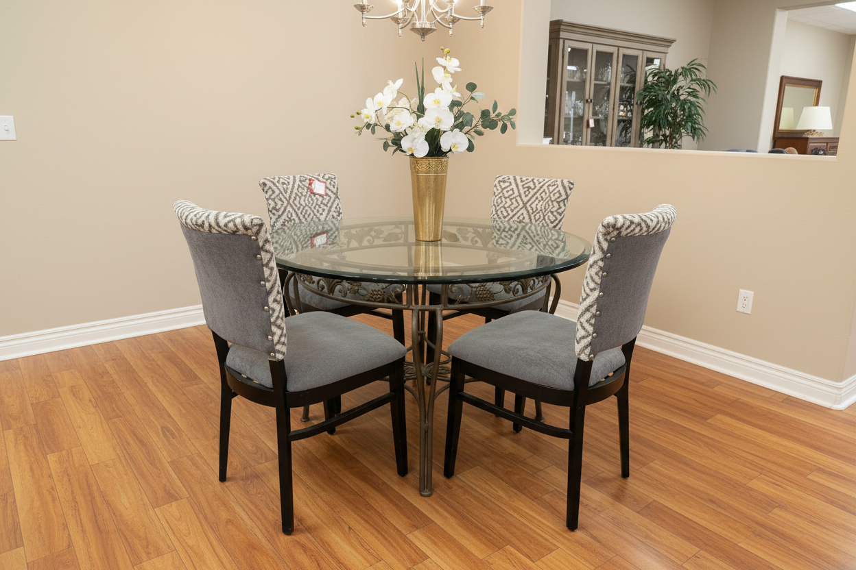 Glass Table Dining Set