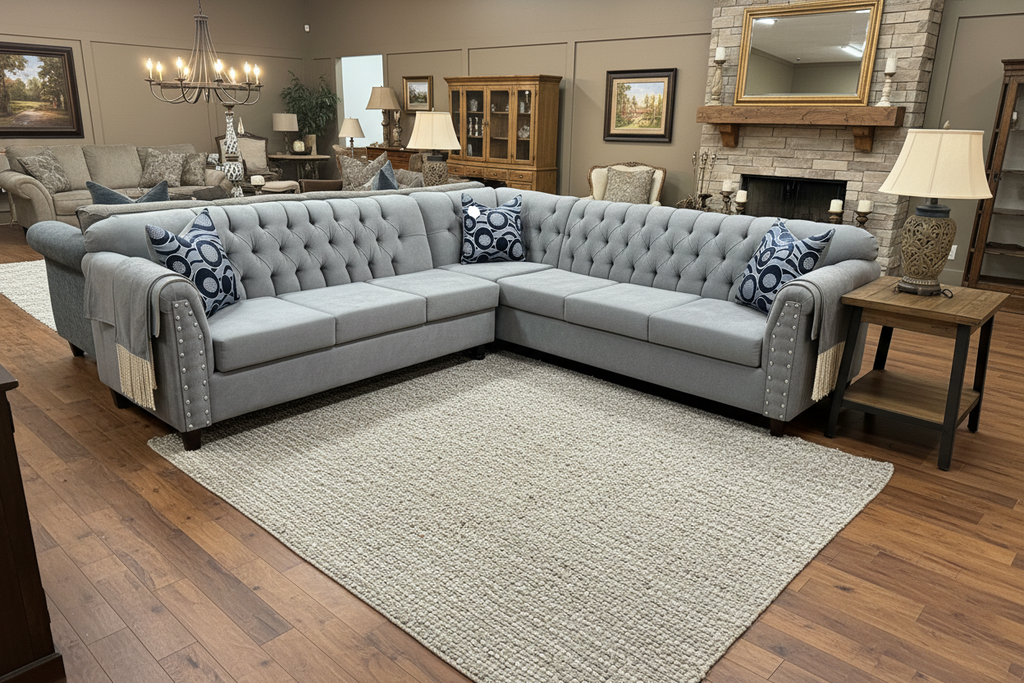 Grey Handcrafted Sectional